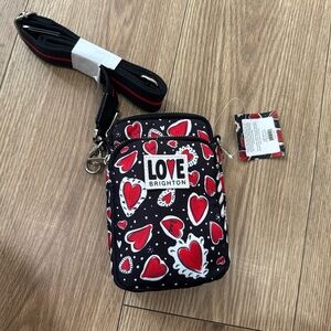 Brighton Black and Red Heart Crossbody Bag